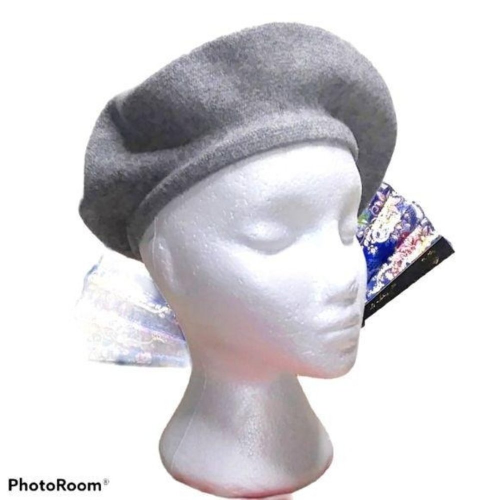 GROOVY GLAM Chinchilla Grey Classic French Beret